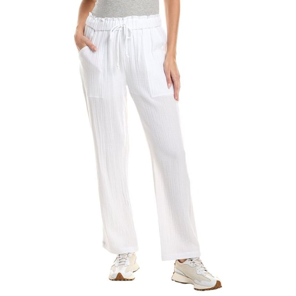 Chaser Womens  Bubble Gauze Bellow Jogger Pant, White